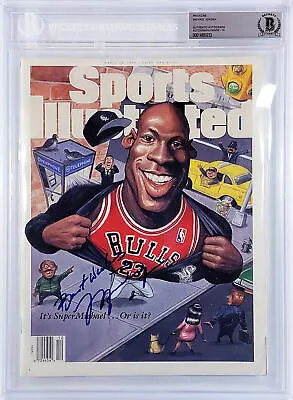 Michael Jordan Autographed SI Bulls Gem 10 Auto Best Wishes Beckett 14880233 • $3950