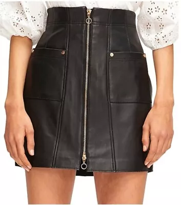 $139.99 • Buy Alice McCall Black Leather Make Me Yours Mini Skirt AU 12 Zip *BRAND NEW*