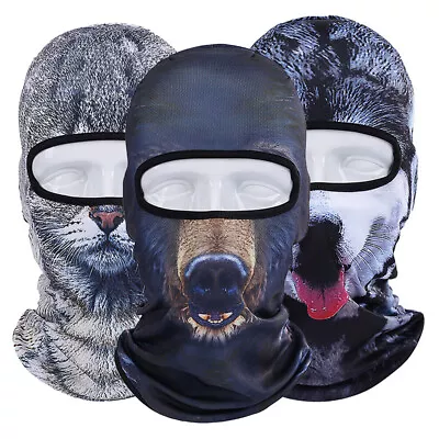 Balaclava Breathable Cute Funny Cat Dog Full Face Mask Vivid Animal Head Cover • $3.99