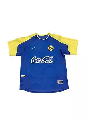 VTG Club America 2003 / 2004 Nike Away Jersey Men’s L - Blue Yellow • $59