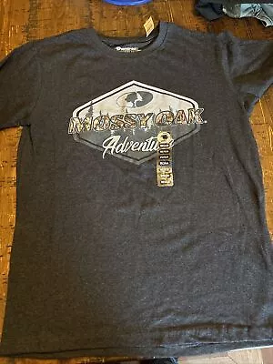 Mossy Oak By Staghorn Creek Men's Medium Charcoal Short Sleeve Logo T-Shirt NWT • $11.99