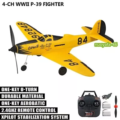 4CH WW2 P39 Fighter Remote 6Axis 3D/6G Aerobatic RTF 2.4G RC Glider Airplane Toy • $98.19