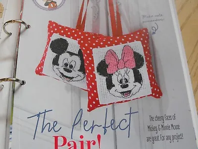 Disney Cross Stitch Chart #15 Minnie And Mickey Mouse Perfect Bunting Cake Tops • £1