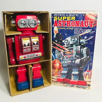 Vintage Rotate-O-Matic SUPER ASTRONAUT ROBOT SJM-3006 Tin & Plastic With Box • $139.99