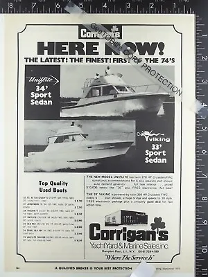 1973 AD For Yacht Yard Marine Sales Viking 33 34 Uniflite Sport Sedan Boat Motor • $12.50