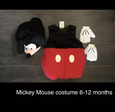 Disney Mickey Mouse Costume 4 Piece Toddler Size 6-12 Months • $30