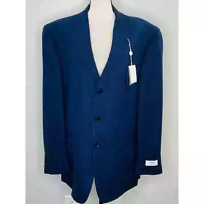 Murano Collezione Navy Worsted Wool Blazer Mens 48R Classic Career Professional • $45