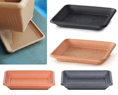 Square Black Plastic Plant Pot Saucers / Water Trays | Sizes Available 14cm-41cm • £4.49