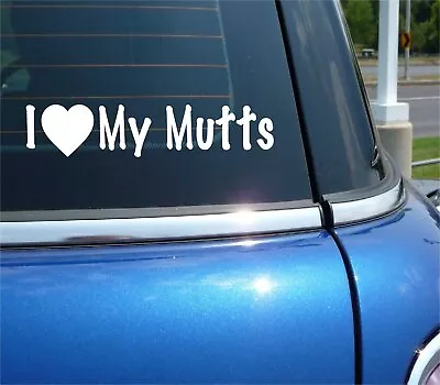 I Love My Mutts Decal Sticker Heart Dog Pet Mixed Breed Pup Puppy Car Truck • $3.97