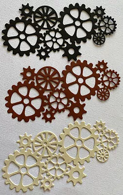 SMALL GEAR Die-Cuts(3pc)Steampunk •Cogs•Sprocket•Earthtone•Machine •Antique•Spin • $2.89