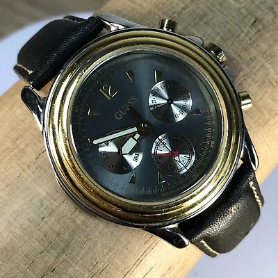 Vintage 1993 Guess Day Date Mens Mid Size 50M Two Tone 39mm Watch • $9.20