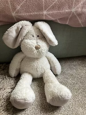 Mamas And & Papas Large Cream Puppy Dog Baby Comforter Plush Soft Toy Snuggle • £20