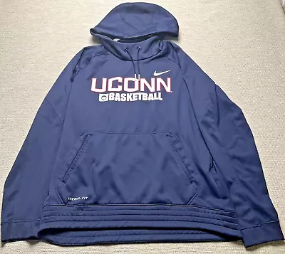 Nike Hoodie Men's Elite UCONN Huskies Therma-Fit Sweatshirt Blue Size M • $44.90