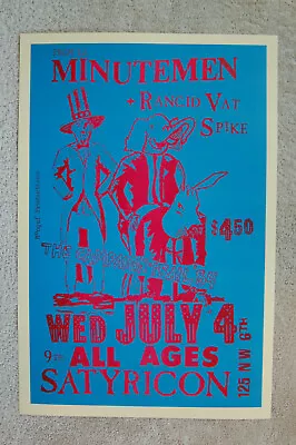 Minutemen Concert Tour Poster 1984 Satyricon-- • $4.25