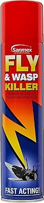 Sanmex Fly & Wasp Killer Spray Insecticide Pest Control 300ml 1 Pack • £4.89