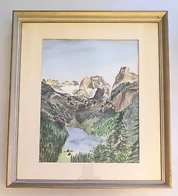 Vintage Landscape Watercolor Painting. Framed Matted And Signed. 1963. 24 X21  • $40