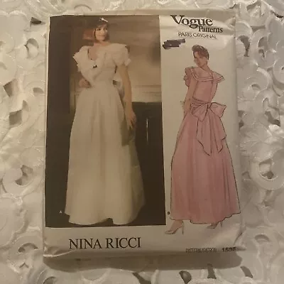 Vogue Paris Original Pattern 1538 Nina Ricci Designer Women’s Dress Gown Size 8 • $34.99