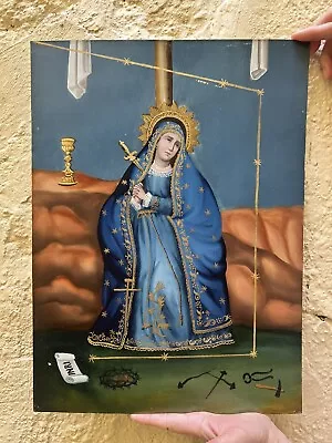 Antique Retablo Mexico Spanish Colonial Art Oil On Tin • $2000