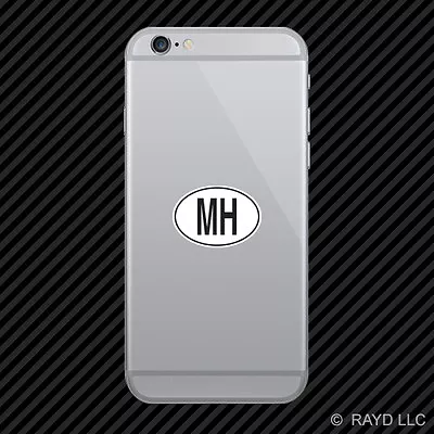 MH Marshall Islands Country Code Oval Cell Phone Sticker Mobile Marshallese • $4.96