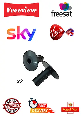 £2.69 • Buy 2 X Black 8mm Single Cable Wall Grommets For Sky Virgin Coaxial Data CCTV