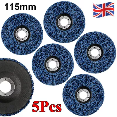 5X 115mm 4.5  Poly Strip Wheel Discs Paint Rust Remove Abrasive Angle Grinder UK • £12.59