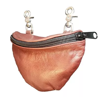 Motorcycle Biker Leather Clip On Waist Pouch Brown Rockymountains Bikeware  • $17