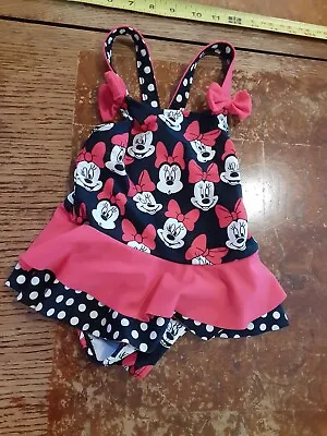 3T Disney Minnie Mouse Polka Dot Swimming Bathing Suit White Red Tutu #4 • $8