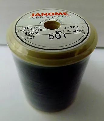 £10.99 • Buy JANOME Sewing Machine EMBROIDERY BOBBIN THREAD - BLACK 800m (METRES)