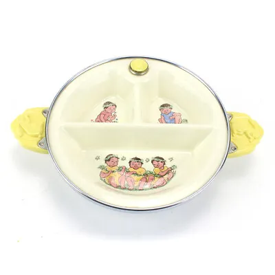 Vintage Baby Food Warming 3 Section Divided Plate By Excello • £7.60