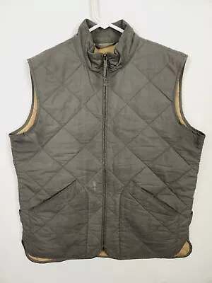 J. Crew Vest Medium Men Olive Green Authentic Outerwear Quilted Walker • $8.95
