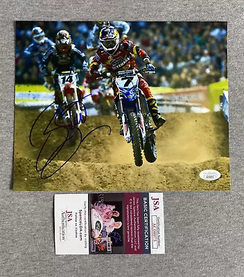 MOTOCROSS RACING JAMES BUBBA STEWART AUTOGRAPH 8x10 PHOTO YAMAHA JSA AC00975 • $79.95