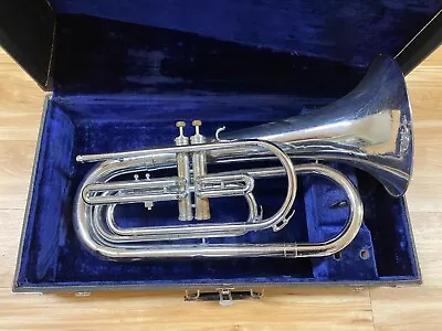 FE Olds & Son Ultratone II 2-Valve Marching Baritone Bugle Key Of G Drum Corps • $200