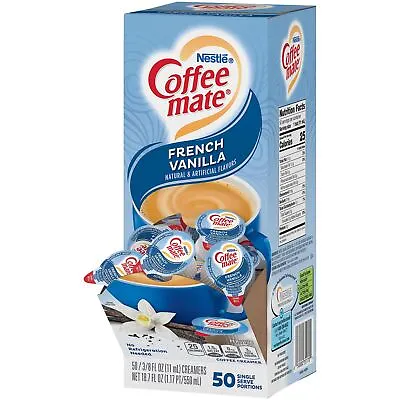 Coffee Mate Liquid French Vanilla Single Serve Creamer 50 X 11ml **Exp 30/04** • £14.99