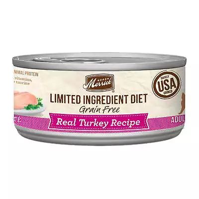 Merrick Limited Ingredient Turkey Recipe Pate Wet Cat Food 5 Oz Cans (24 Pack) • $93.65
