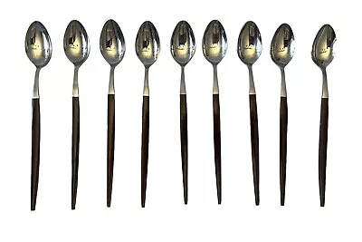 MCM Ekco Eterna Canoe Muffin 9 Piece Stainless Teaspoons 7.5” Flatware Japan • $39.60