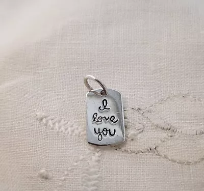 I Love You Charm Designer Sterling Silver Vintage Dangle 925 LA • $11.99