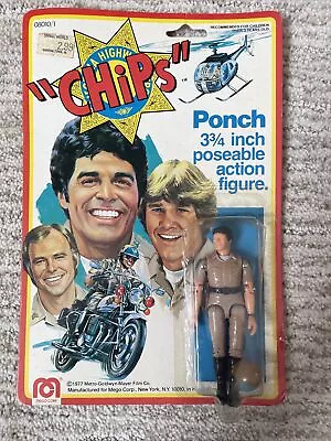 VINTAGE MEGO CHiPs TV SHOW 3.75  PONCH FIGURE WITH HELMET NEW 1977. B1 • $99