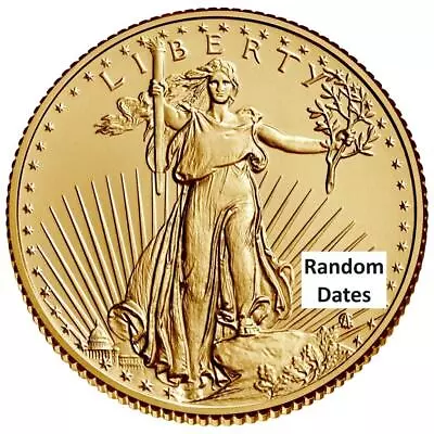 1/10 Oz American Gold Eagle Coin Random Year (BU) $5 Gold Coin #A618 • $259.10