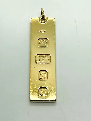 9ct Solid Yellow Gold Ingot Pendant • £395