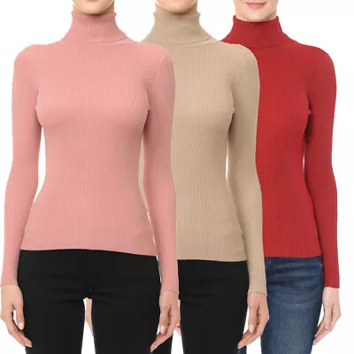 Ambiance TURTLENECK Ribbed LONG SLEEVE FINE-GAUGE SWEATER TOP • $12.99