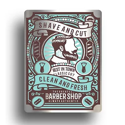 Vintage Barbers Shop Sign Hair Wall Retro Decor Razor Shaving Cut Plaques Stores • £5.39