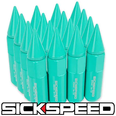 Sickspeed 16 Pc Mint Green Spiked Aluminum 60mm Lug Nuts Wheels 12x1.5 L16 • $50.90
