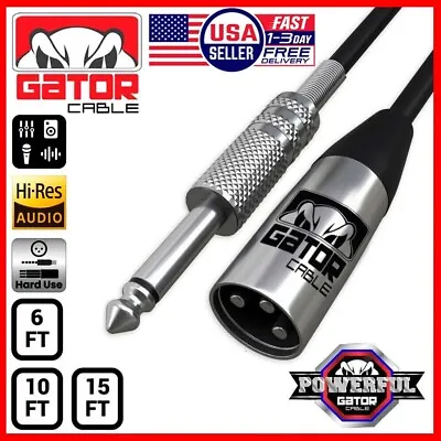 XLR 3-Pin Male To 1/4  Plug TS Microphone Mono Cable Unbalanced Shielded Audio • $9.99