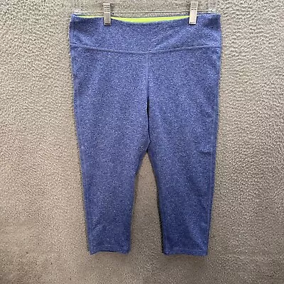 Marika Sport Leggings Womens Medium 8/10 Blue Green Capri Length Yoga Athleisure • $10.95