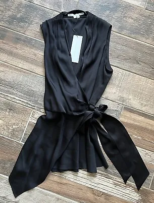 Veronica Beard Nerida Wrap Top Black 6 NWT • $175