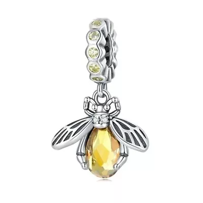 $27.99 • Buy SOLID Sterling Silver Queen Honey Bee Charm Pendant By YOUnique Designs