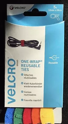 VELCRO® ONE WRAP Ties X 5 Double Sided Strapping / Cable Tie Hook & Loop • £5.49