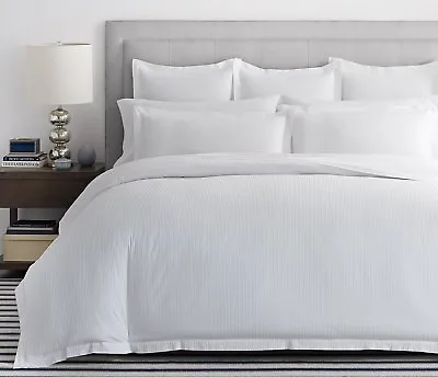 800 Thread Count BOUTIQUE STRIPE Pure 100% Egyptian Cotton Bedding White & Cream • £18.85