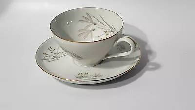 Vintage German Floral Design Gold Trim Demitasse Espresso Tea Cup Saucer Set • $11.99