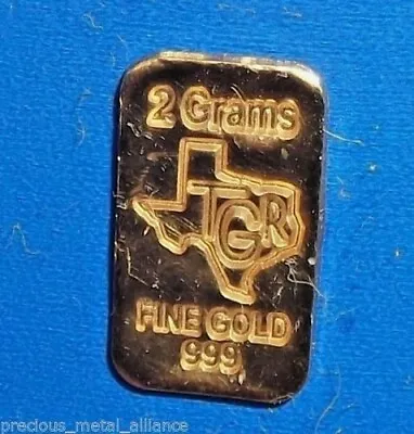 2 Gram Gold Tgr Bar 24k Premium Bullion 999.9 Fine Ingot Au2 • $194.76